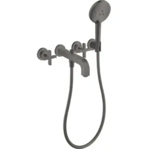 Axor, Robinetterie de salle de bains, Mélangeur bain 3 trous CITTERIO DN 15 UP avec ros. et cruciforme bru bl chrome