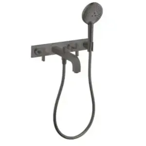 hansgrohe, Robinetterie de salle de bains, Mélangeur bain 3 trous AXOR CITTERIO DN 15 UP m Pl m cruciforme bru bl chrome