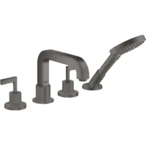 Axor, Robinetterie de salle de bains, Mélangeur bain/douche 4 trous CITTERIO DN 15 avec levier et rosace bru noir chrome