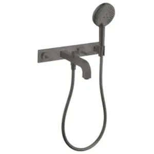 hansgrohe, Robinetterie de salle de bains, Mélangeur bain 3 trous AXOR CITTERIO DN 15 UP m Pl m levier bru bl chrome