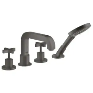 Axor, Robinetterie de salle de bains, Mélangeur bain/douche 4 trous CITTERIO DN 15 avec cruciforme et rosace bru noir chrome