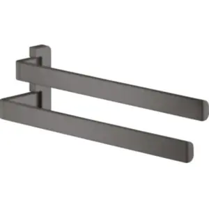 hansgrohe, Porte-serviettes + crochets pour serviettes, Porte-serviettes double AXOR UNIVERSAL pivotant individuel brushed black chrome pas cher