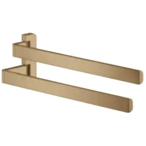 hansgrohe, Porte-serviettes + crochets pour serviettes, Porte-serviettes double AXOR UNIVERSAL pivotant individuel bronze brossé pas cher