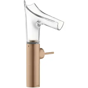 Axor, Robinetterie de salle de bains, Starck V Mitigeur monocommande de lavabo 220 avec bec verseur en verre pour lavabos a