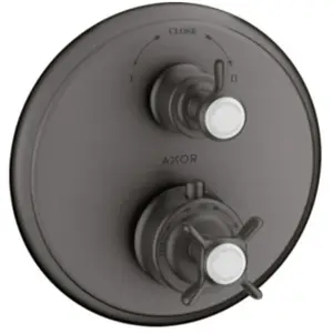 hansgrohe, Robinetterie de salle de bains, Thermostatique AXOR MONTREUX UP avec inverseur bru noir chrome pas cher