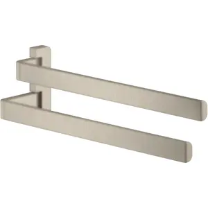 Axor, Porte-serviettes + crochets pour serviettes, Porte-serviettes double UNIVERSAL orientable individuellement nickel brossé pas cher