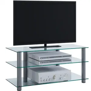 HOMELIFE24 NETASA meuble tv hifi video commode rangement verre pas cher