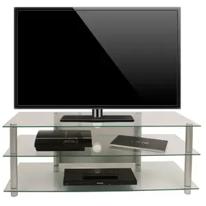 Meuble TV ZUMBO 110 - HOMELIFE24 - Verre - Rangement pratique - Design... pas cher