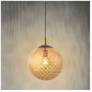 Paul Neuhaus kreta - Landelijke Hanglamp met kap - 1 lichts - Ø 310 mm - Roestbruin - Woonkamer | Slaapkamer | KeukenVendu parbol