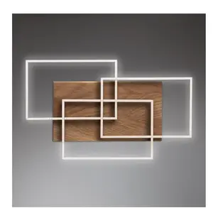 Paul Neuhaus Paul Neuhaus Moderne Plafonnier Carré En Bois Avec Led 3 ...Vendu pargalaxus