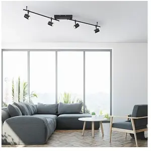 Paul Neuhaus - Plafondspot Barik 4xGU10 4,5W + 2x5W - Zwart pas cher