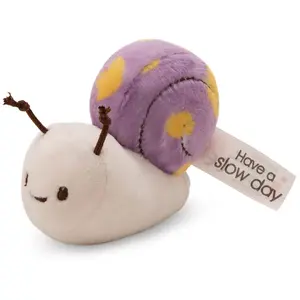 NICI Doudou escargot 12cm avec message « Have a slow day - lilas - Pel...
