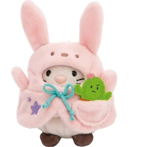 Nici knuffel kat Angy 8cm met cactus - schattig pluche speelgoed.