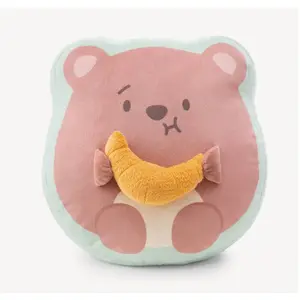 NICI, Coussin pour enfant, Plüschkissen Bär Nomo mit Croissant pas cher