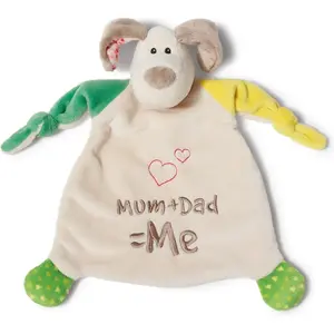 Nici Knuffeldoekje Dog 25 X 24 X 8 Cm Pluche Bruin/groen pas cher