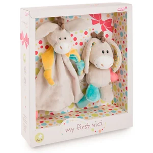 Nici Peluche + Couette Âne Muli Avec Message Teddy 18 Cm pas cher