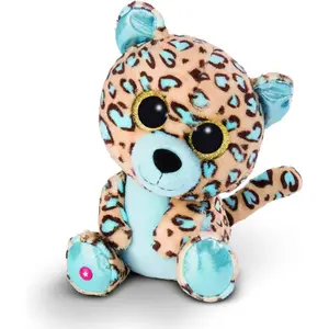 Nici Luipaard/Jaguar Lassi - Pluche knuffel van 25 cm - Beige/Blauw pas cher
