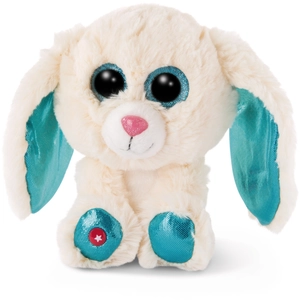Nici jouet doux Glubschis lapin junior 15 cm peluche blanc/bleu pas cher