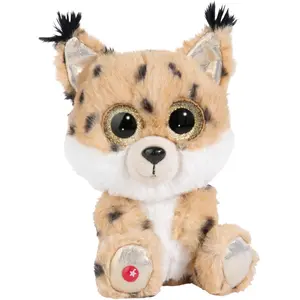 NICI GLUBSCHIS Doudou en peluche Lynx Lenzo 15cm crème - Peluche douce, mignonne peluche à câliner, pour jouer, pour enfants et adultes, une excellente idée de cadeau - 49295