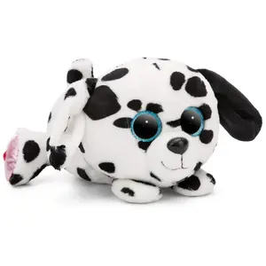 NICI GLUBSCHIS Dalmatien Dotti 25 cm couché - Peluche chien, Peluche moelleuse avec de grands yeux brillants, Peluche pour les amateurs de doudous - 49739 pas cher