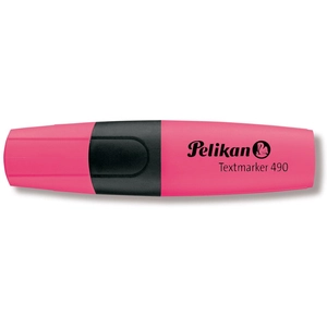PELIKAN - Surligneur Pelikan 490, rose fluo, rechargeable pointe biseautée, largeur de tracé: 1,0 - 5,0 mm (nouveau: 940395 / ancien: 963058) pas cher