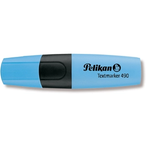 PELIKAN - Surligneur 490, bleu fluo, rechargeable pointe biseautée, largeur de tracé: 1,0 - 5,0 mm (nouveau: 940411 / ancien: 963116) pas cher