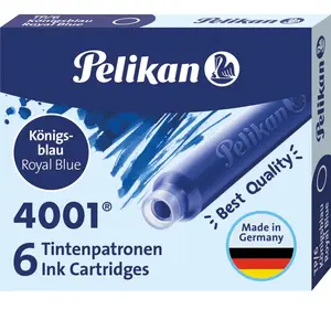 Pelikan, Cartouche de rechange + encrier, 4001 Tp/6 (Bleu, 6 pcs) pas cher