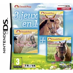 PLAION 3 JEUX EN 1 : CHEVAUX / Jeu console 3DS pas cher