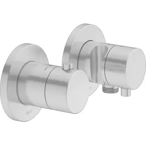 Keuco, Robinetterie de salle de bains, PLAN blue Set robinetterie thermostatique UP 2 voies avec raccord de flexible et support de do pas cher