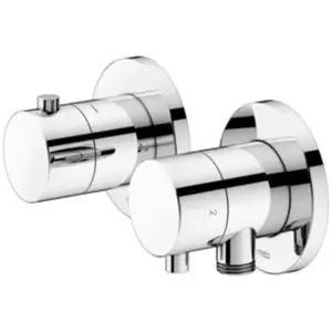 Keuco, Robinetterie de salle de bains, PLAN blue Set robinetterie thermostatique UP 2 voies avec raccord de flexible et support de do pas cher