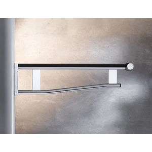 Keuco, Poignées + Aides pour la salle de bain, Poignée rabattable Plan Care avec support papier toilette 70 cm chromé/gris noir 3490301073 pas cher