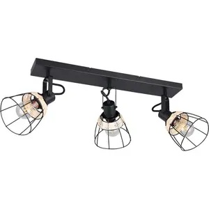 Reality, Applique + plafonnier, Casalum R86233032 Jerome E27 Strahler 3-fach Schwarz Matt pas cher