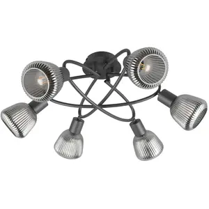 Plafonnier, Tarifa, Excl.6xe14, Hauteur: 26cm, Diam: 58,5cm, Trio 662800632 pas cher
