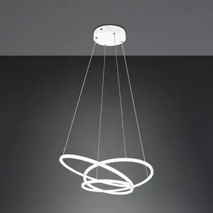 TRIO DARVIN - Hanglamp - Wit mat - incl. 1x SMD 34 W - Instelbare lichtkleur - Dimbaar met schakelaar - Plafondbevestiging - Niet geschikt voor externe dimmer - In hoogte verstelbaar - DIP - Schakelaar pas cher