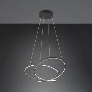 TRIO DARVIN - Hanglamp - Zwart mat - incl. 1x SMD 52 W - Dimbaar met s... pas cher