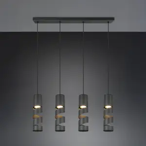 4-lichts koker hanglamp Stream zwart - 364000432