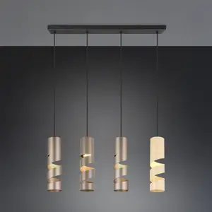 4-lichts koker hanglamp Stream bruine tinten - 364000417