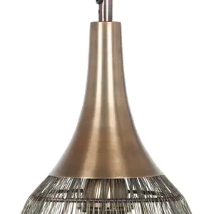 TRIO SORAYA - Hanglamp - Oud messing - excl. 1x E27 4 W - Plafondbevestiging - In hoogte verstelbaar pas cher