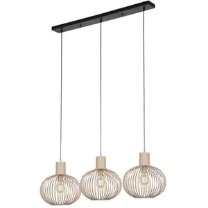 TRIO GILA - Hanglamp - Sand - excl. 3x E27 4 W - Plafondbevestiging - In hoogte verstelbaar pas cher