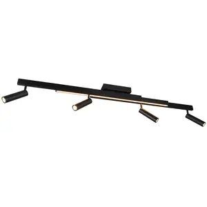 TRIO ZENO - Plafondlamp - Zwart mat - incl. 4x SMD 5,5 W - Licht apart... pas cher