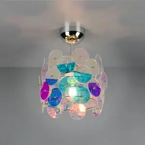 REALITY IRIDE - Plafondlamp - Transparant iriserend - excl. 1x E27 4 W - Plafondbevestiging pas cher