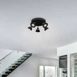 TRIO ROMEO - Plafondlamp - Zwart mat - incl. 5x SMD 7 W - Zwenkbaar - Plafondbevestiging - DIP - Schakelaar