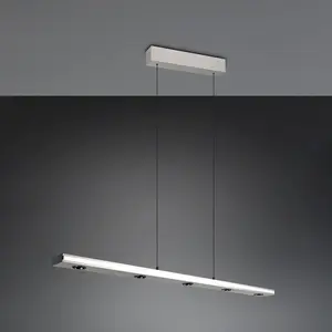 Trio Suspension lampe de salon nickel haut et bas dimmable H 200 cm pas cher