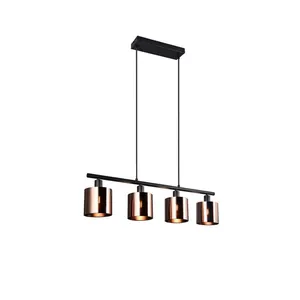 Suspension lampe salle à manger suspension noir bronze 4 flammes E14 L... pas cher