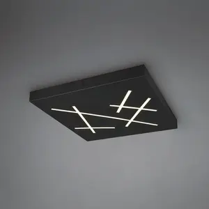 Trio, Applique + plafonnier, 630810132 Snip LED Deckenleuchte 24W dimmbar Schwarz Matt CCT einstellbare Lichtfarbe pas cher