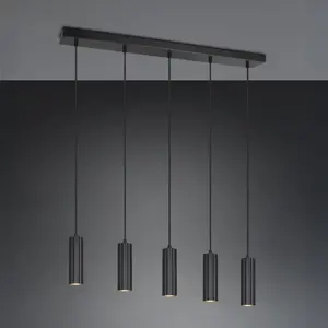 Trio, Suspension, 367700532 Soka GU10 Pendelleuchte 5-fach  5,5cm Schw...