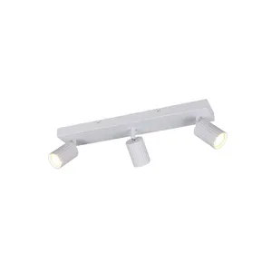 Trio Plafonnier lampe de salon lampe de plafond métal blanc 3 flammes ... pas cher