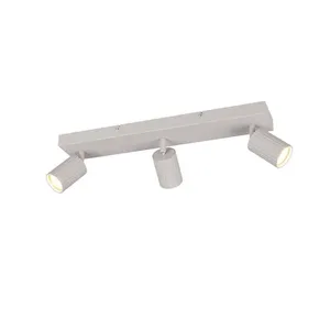 Trio Plafonnier lampe de salon lampe de plafond métal gris 3 flammes p... pas cher