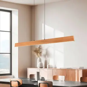 Trio, Suspension, 359719130 Edgewood LED Pendelleuchte 36W dimmbar Holzfarbig CCT einstellbare Lichtfarbe