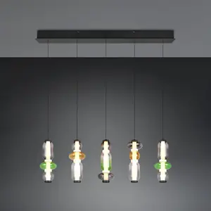 Trio, Suspension, 334310517 Minerva LED Pendelleuchte 5x8W dimmbar Multicolor CCT einstellbare Lichtfarbe